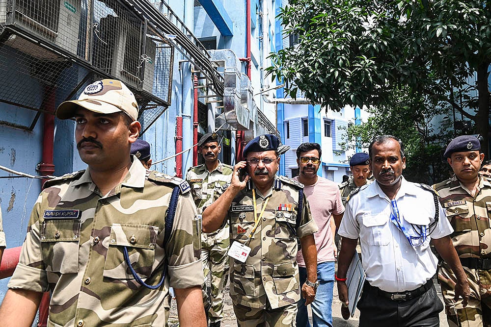 | Photo: PTI : Security at RG Kar Medical College